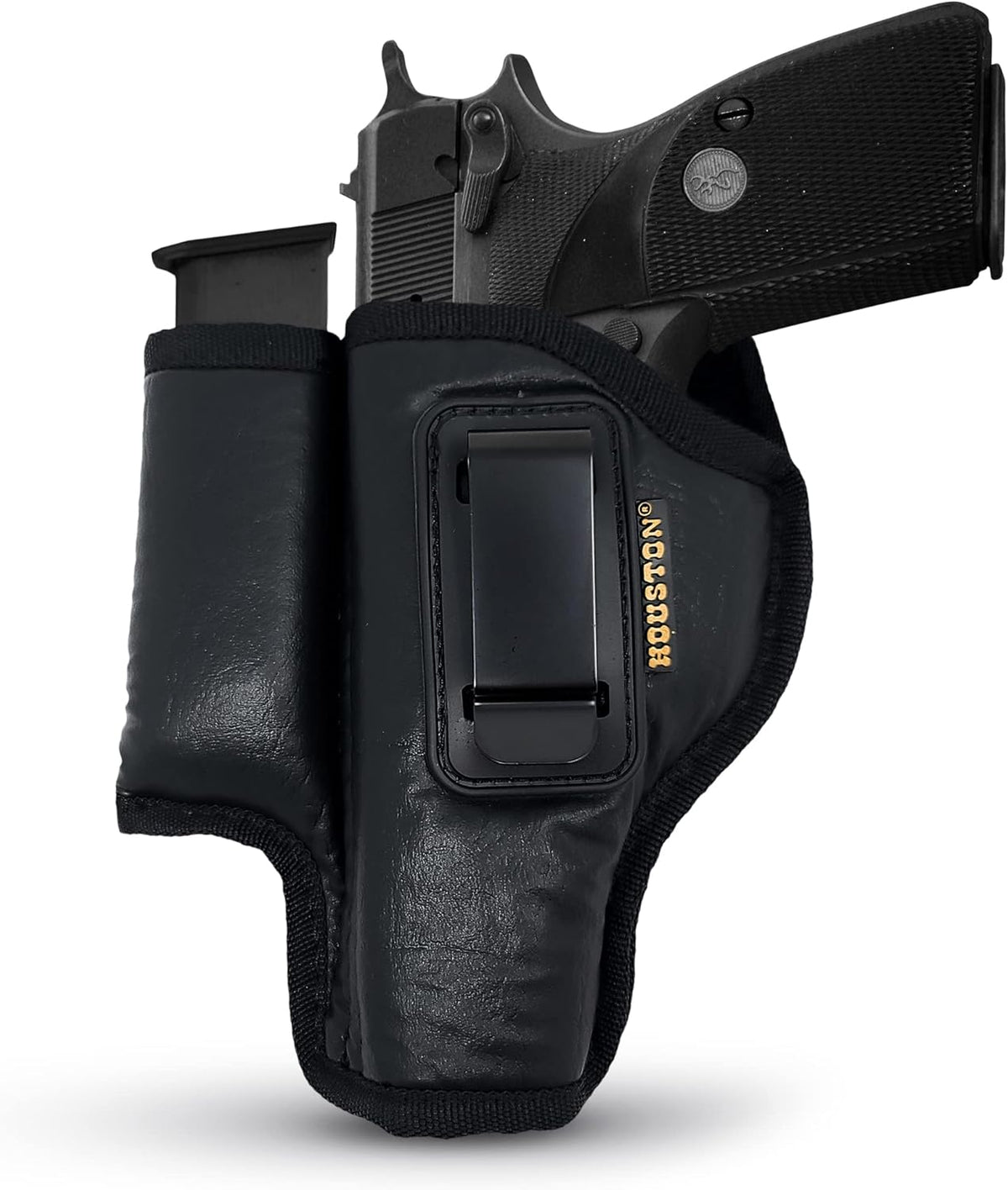 Eco-Leather IWB Holster with Mag Holder – Suede-Lined, Metal Clip, Right & Left Hand