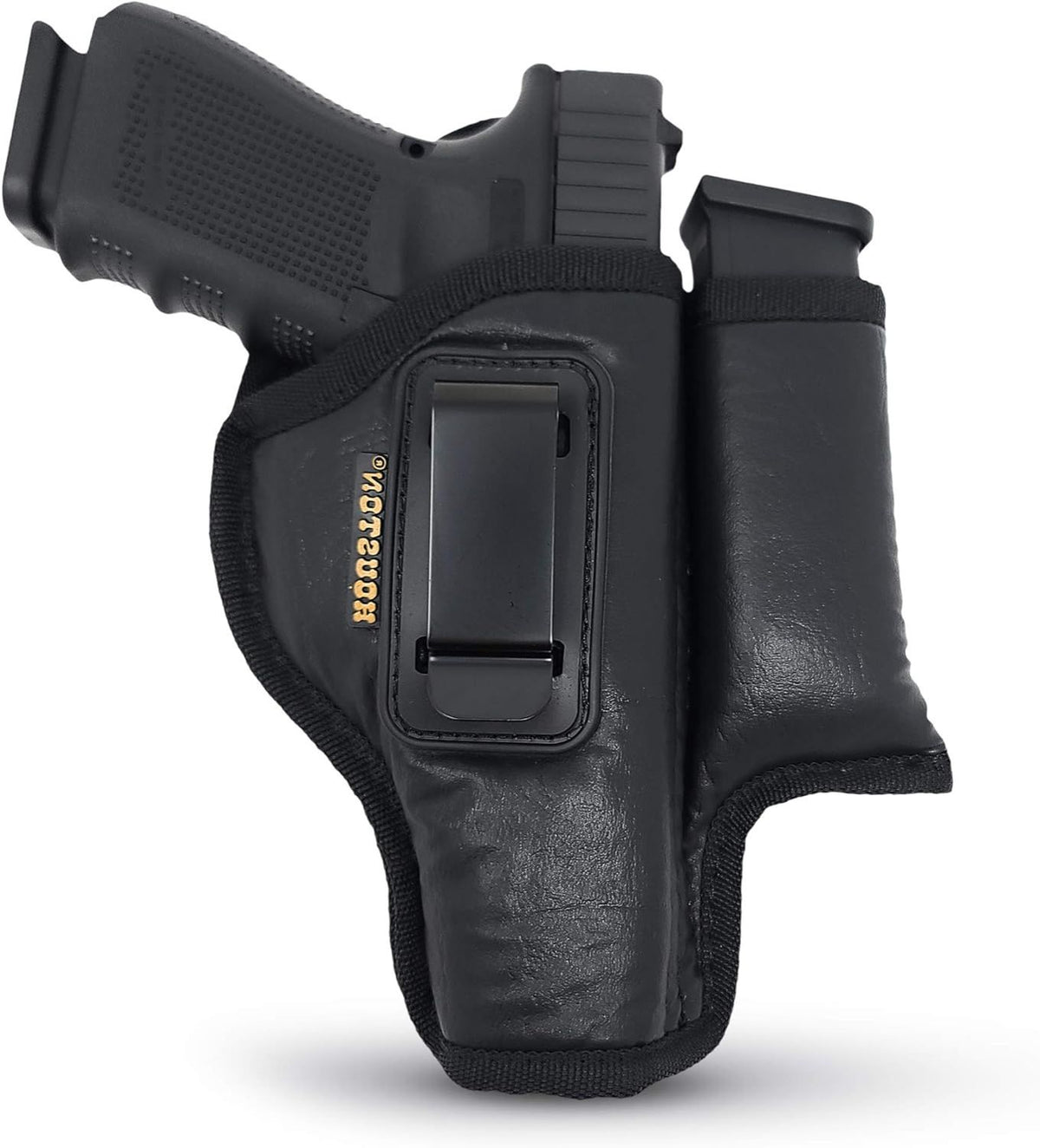 Eco-Leather IWB Holster with Mag Holder – Suede-Lined, Metal Clip, Right & Left Hand