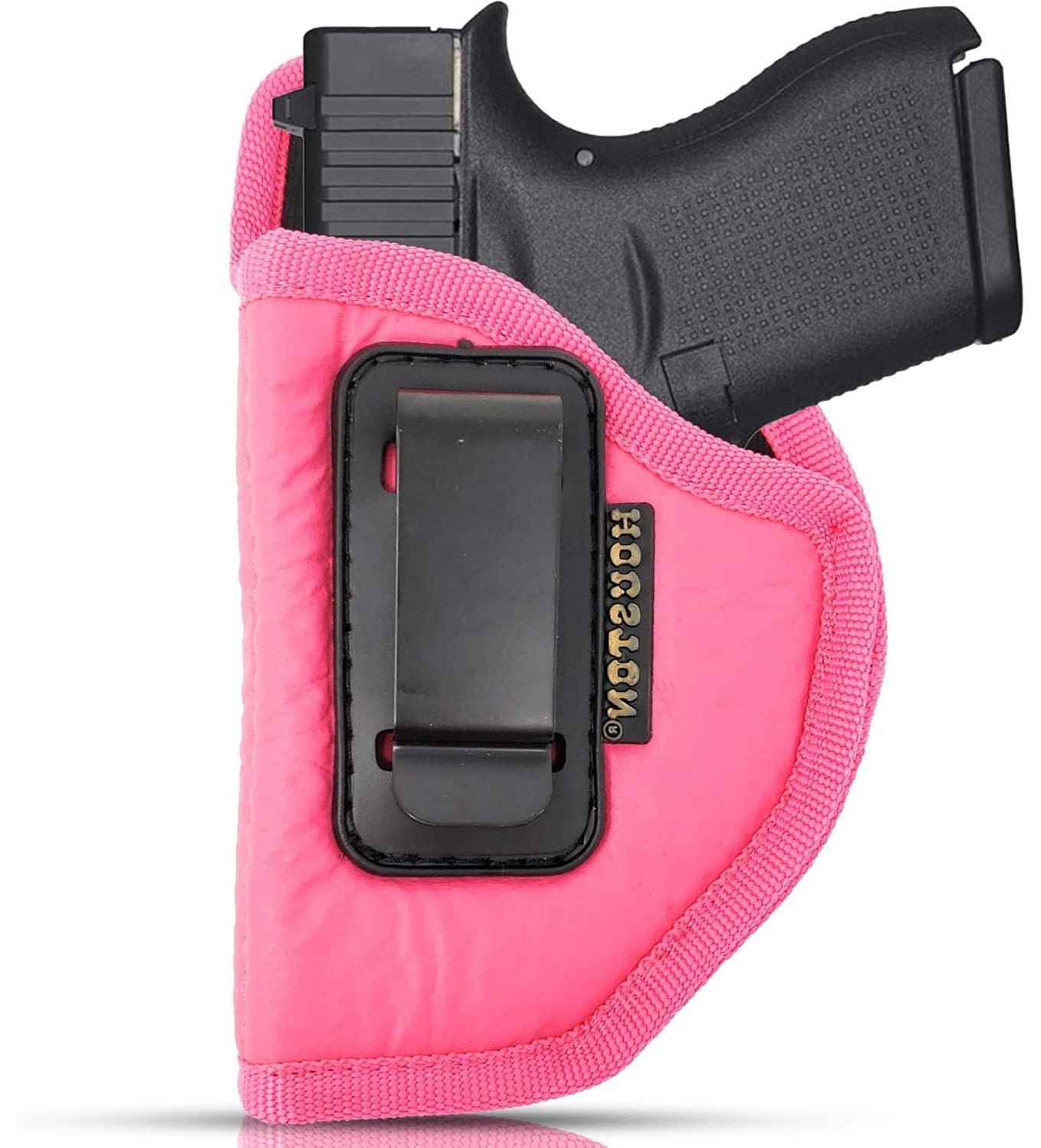 Pink Eco-Leather IWB Holster – Suede-Lined, Metal Clip, Pistols & Revolvers, Right & Left Hand