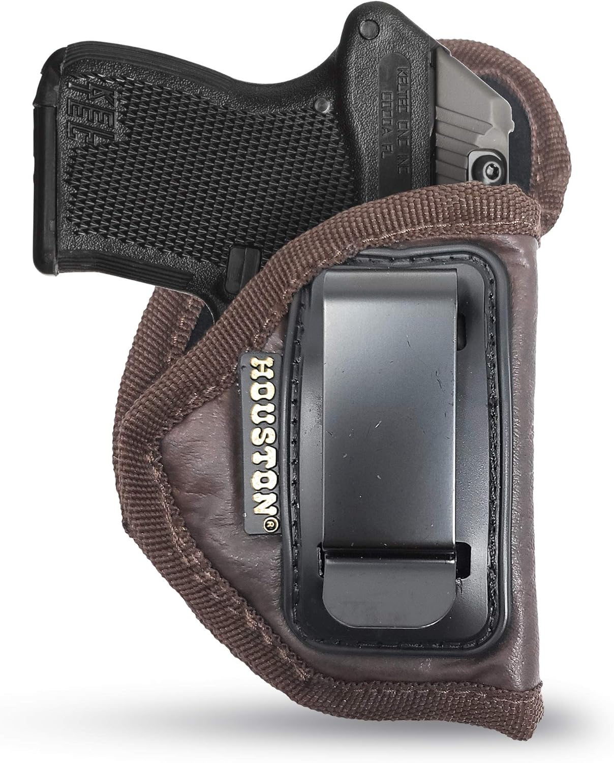 Brown Eco-Leather IWB Holster – Suede-Lined, Metal Clip, Pistols & Revolvers, Right & Left Hand