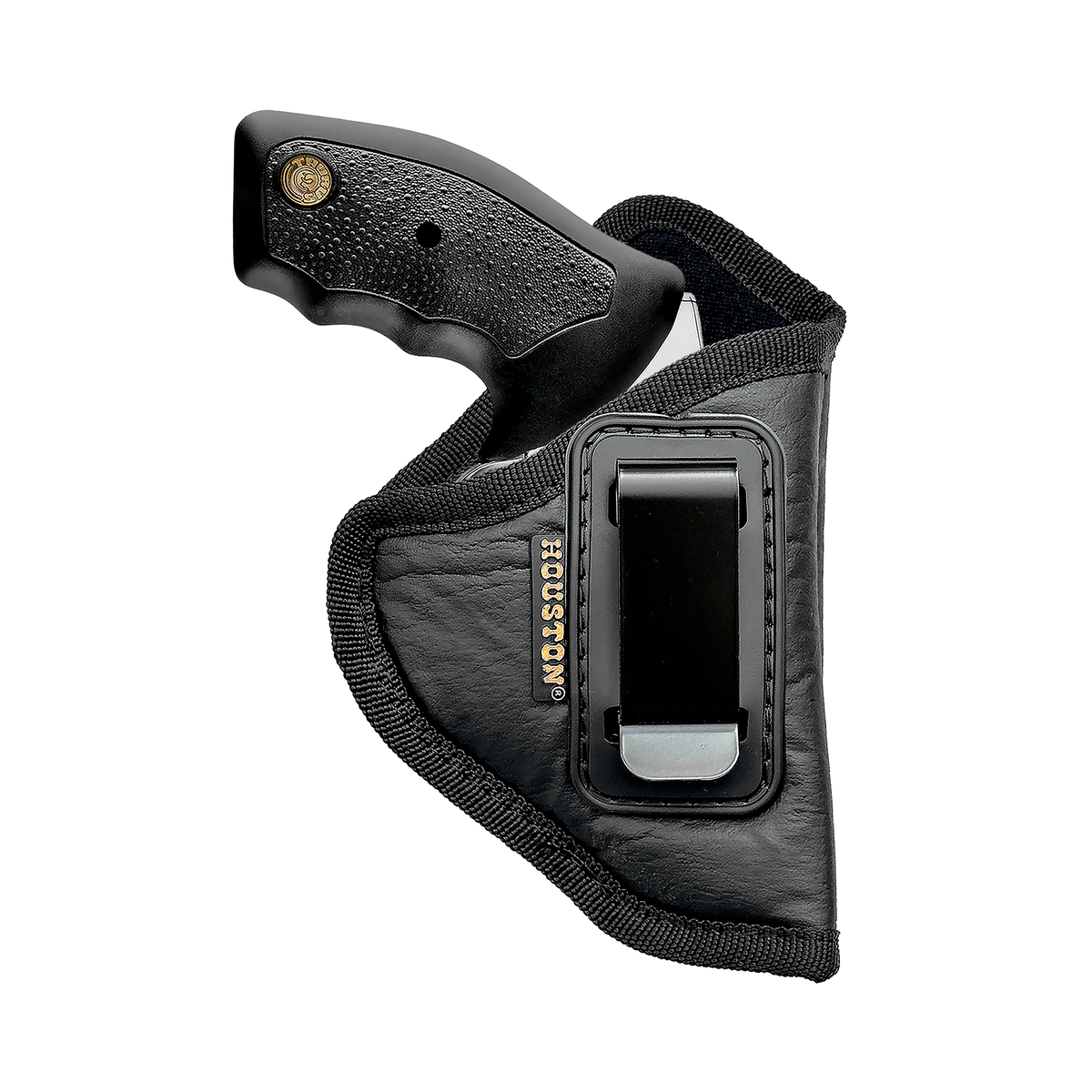 IWB Concealed Carry Holster – Eco Leather BLACK Gun Holster with Metal Clip for Glock, S&W & More