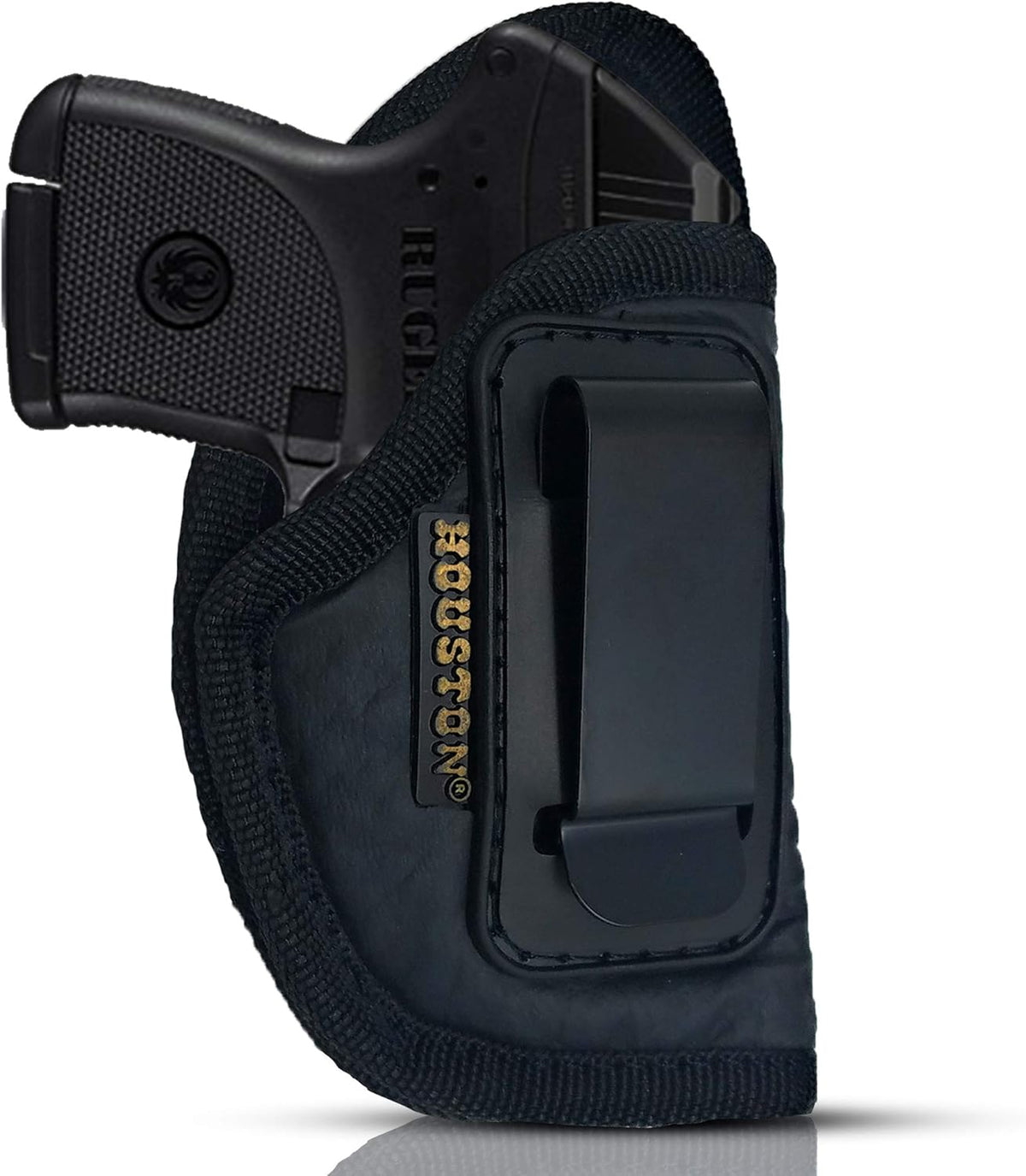 Eco-Leather IWB Holster with Laser β Suede-Lined, Metal Clip, Right & Left Hand