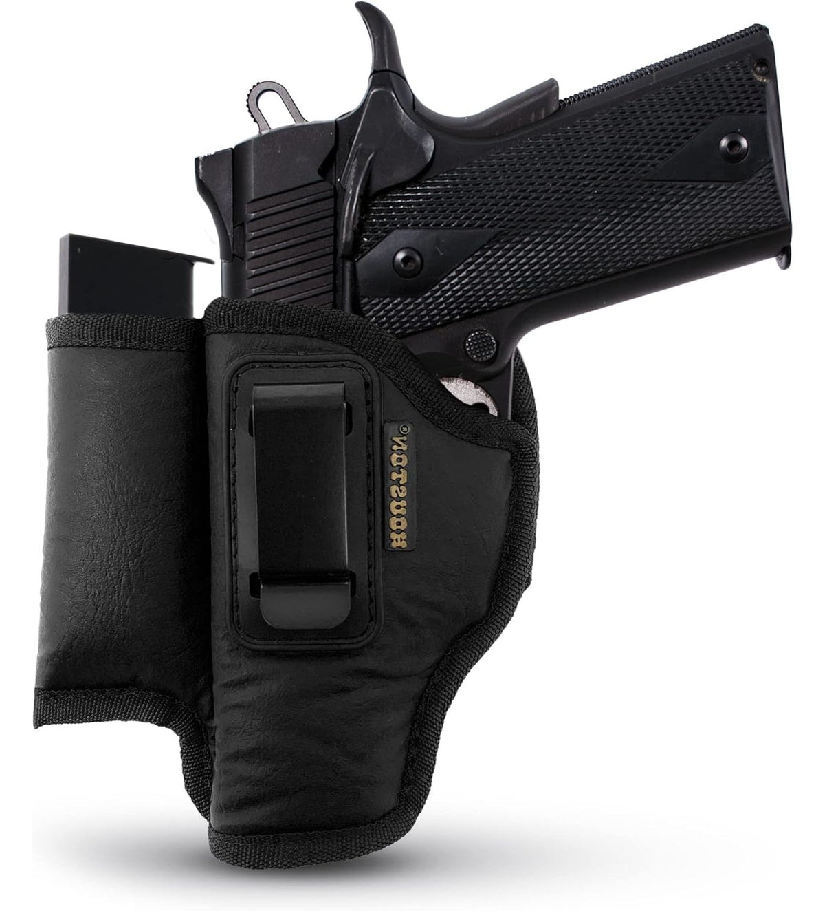 Eco-Leather IWB Holster with Mag Holder – Suede-Lined, Metal Clip, Right & Left Hand