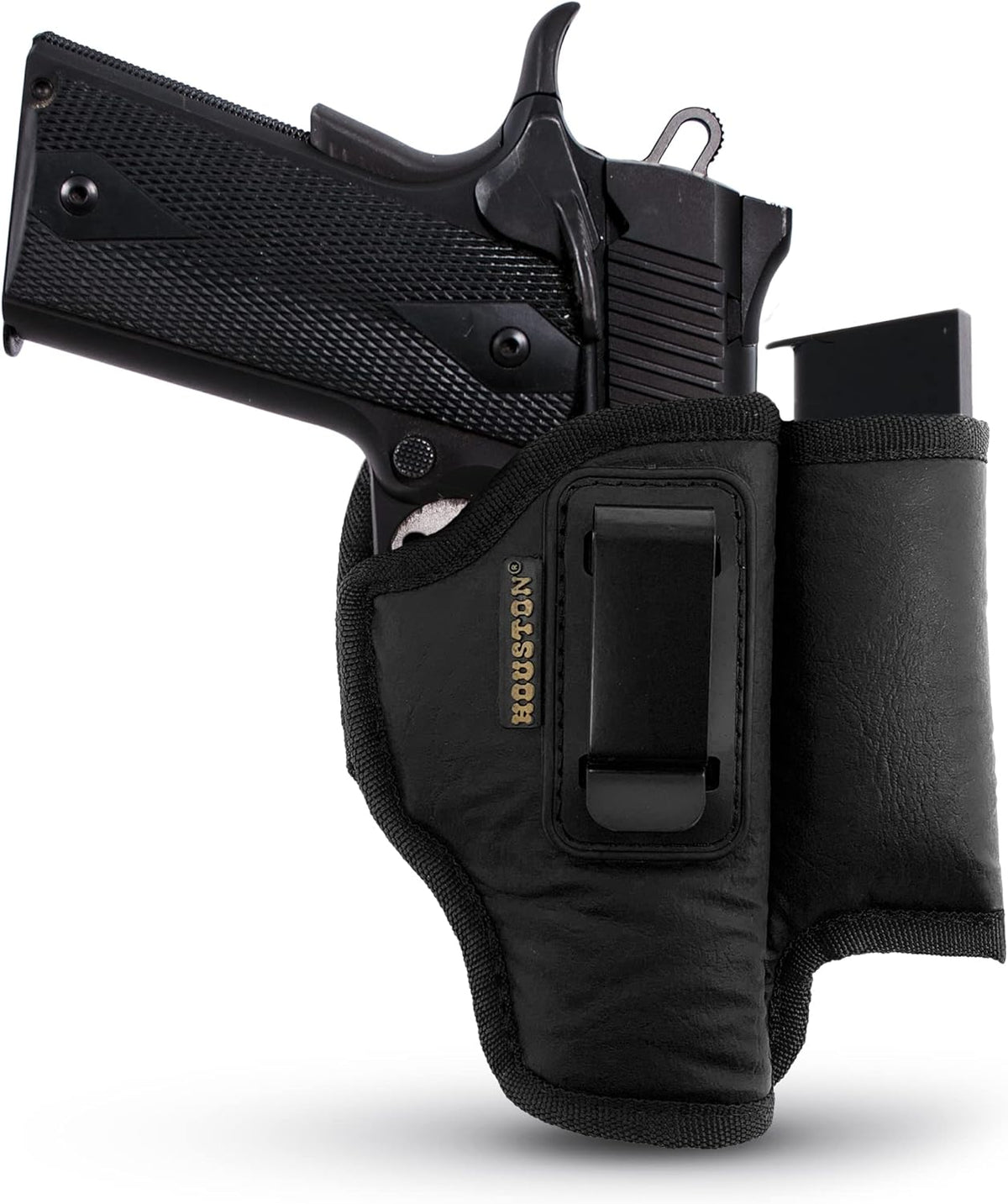 Eco-Leather IWB Holster with Mag Holder – Suede-Lined, Metal Clip, Right & Left Hand