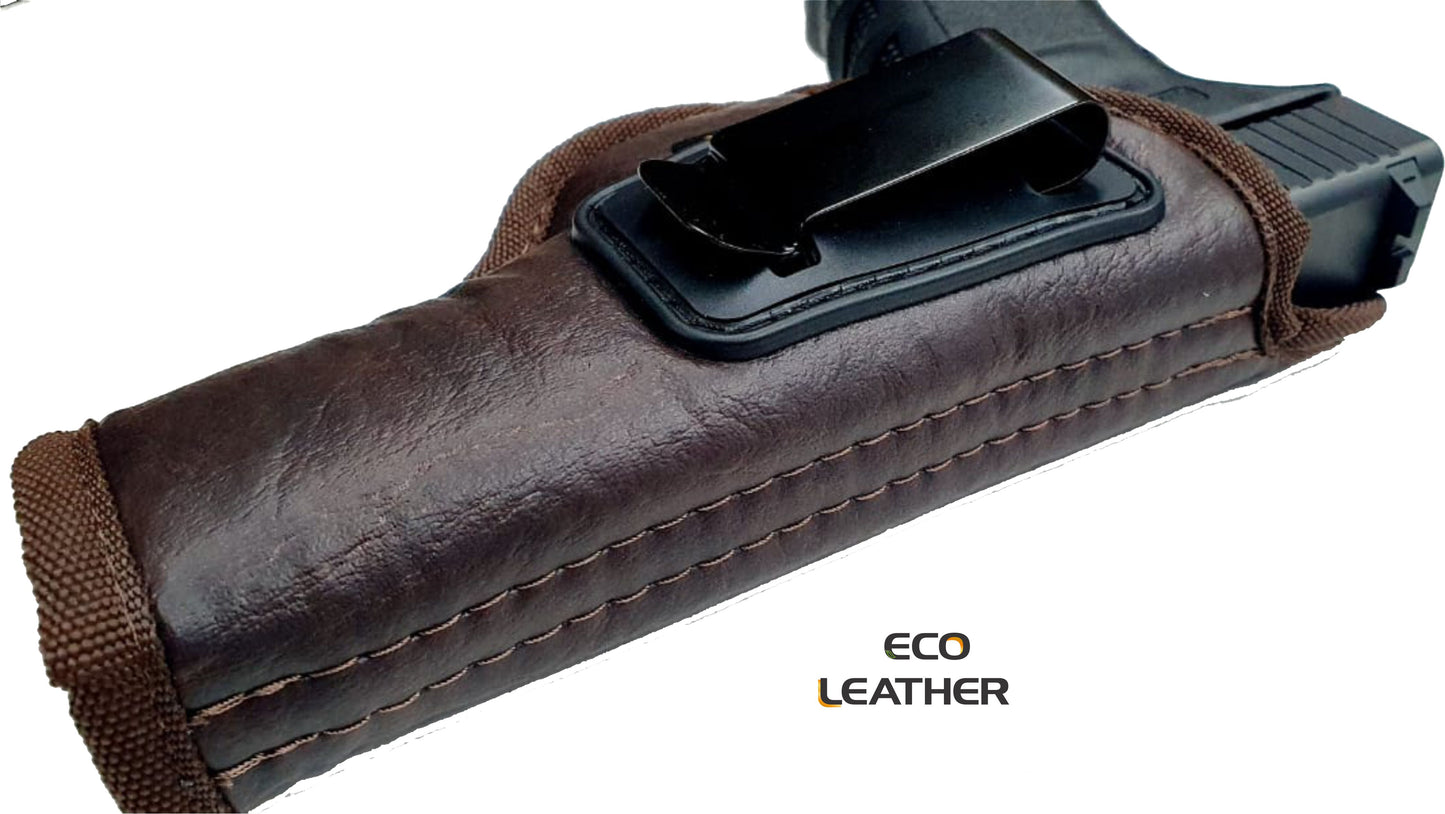 ECO- LEATHER Brown Holster IWB with metal clip