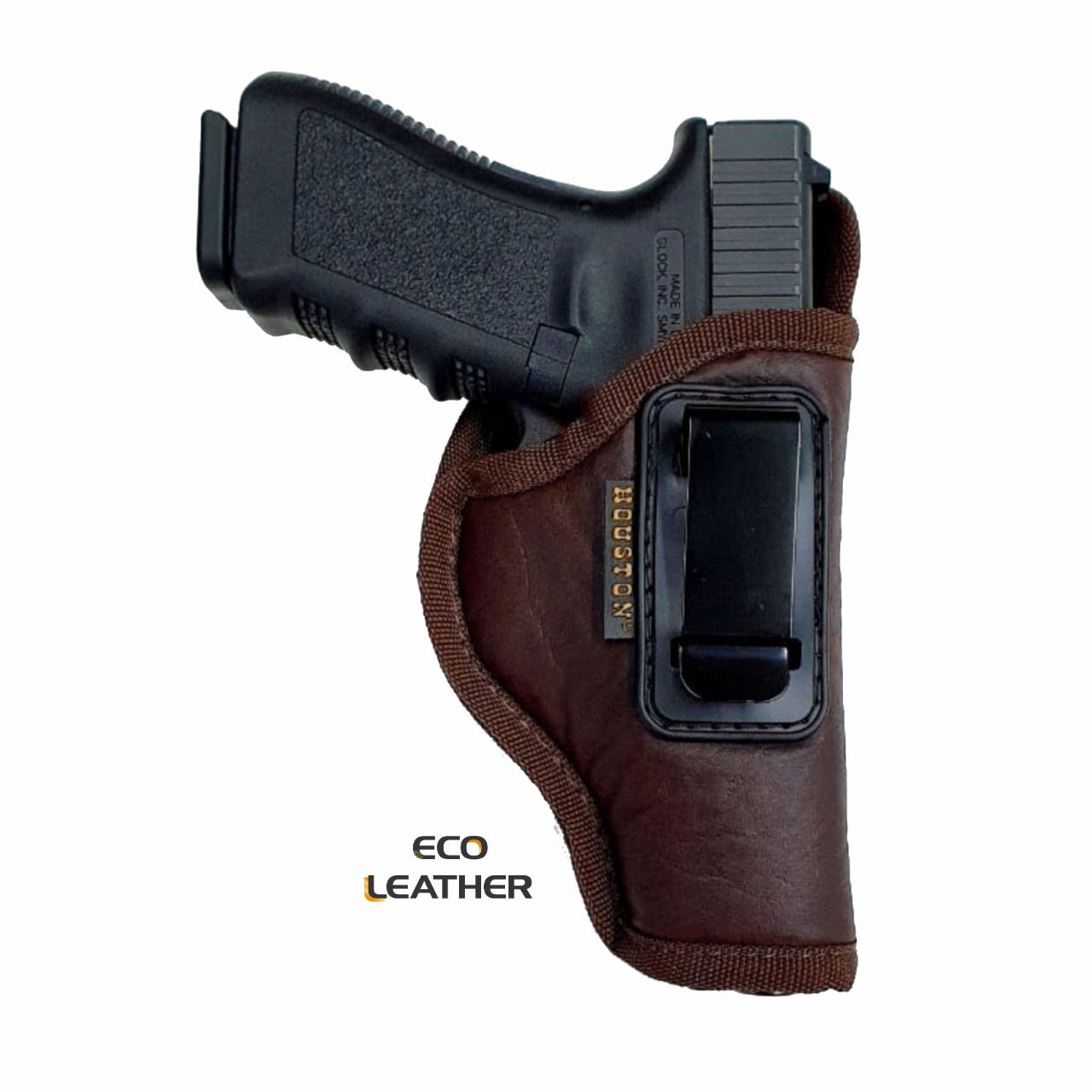 ECO- LEATHER Brown Holster IWB with metal clip – Houston Gun Holsters, LLC
