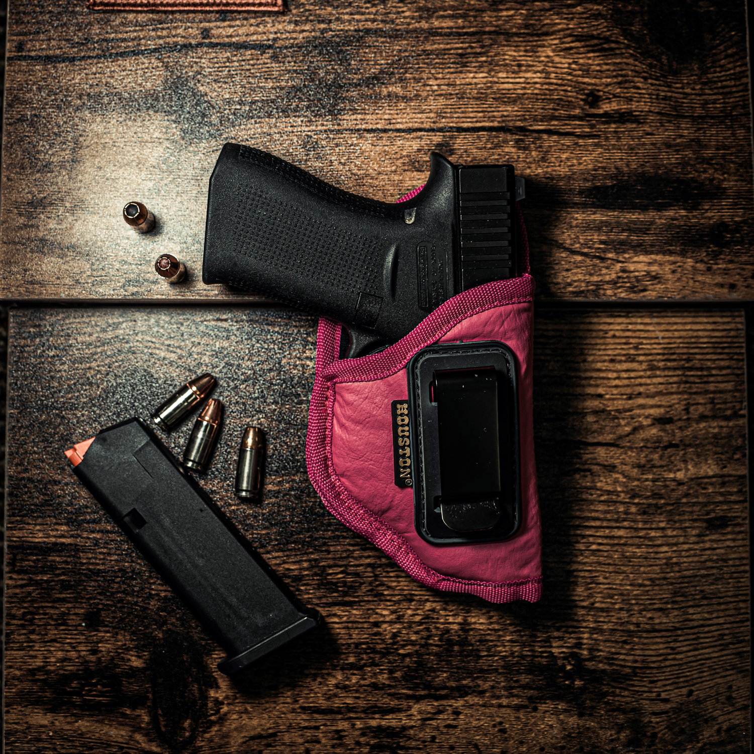 ECO-LEATHER- IWH Dual Clip w/ Mag Holder - Holster – Houston Gun Holsters,  LLC