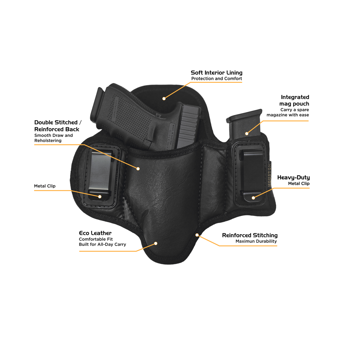 ECO-LEATHER- IWH Dual Clip w/Mag Holder