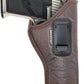 Brown Eco-Leather IWB Holster – Suede-Lined, Metal Clip, Pistols & Revolvers, Right & Left Hand