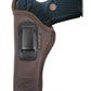 Brown Eco-Leather IWB Holster – Suede-Lined, Metal Clip, Pistols & Revolvers, Right & Left Hand