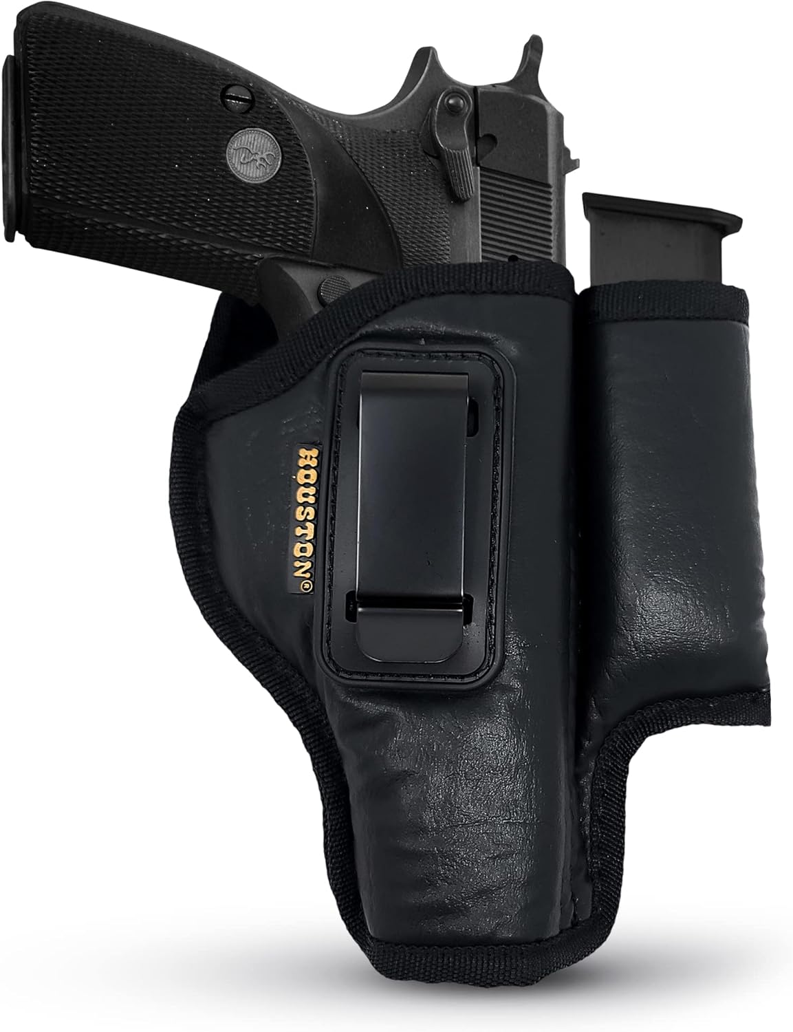Eco-Leather IWB Holster with Mag Holder – Suede-Lined, Metal Clip, Right & Left Hand