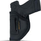 IWB Concealed Carry Holster – Eco Leather BLACK Gun Holster with Metal Clip for Glock, S&W & More