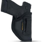 IWB Concealed Carry Holster – Eco Leather BLACK Gun Holster with Metal Clip for Glock, S&W & More