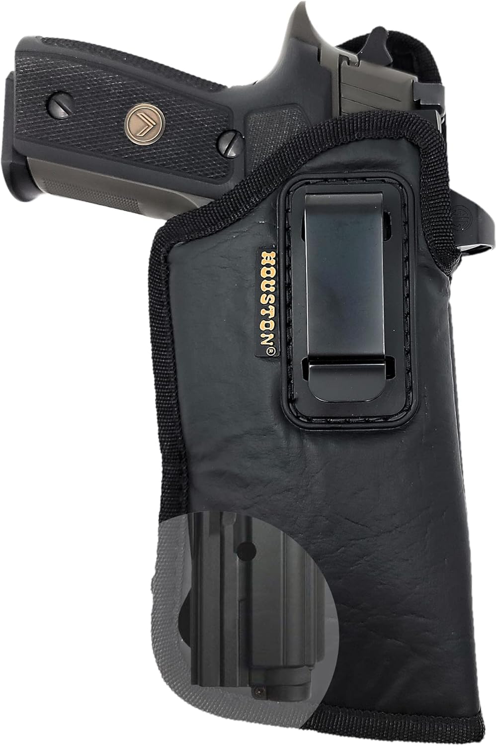Eco-Leather Optic Cut IWB Holster with Laser – Suede-Lined, Metal Clip, Right & Left Hand