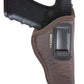 Brown Eco-Leather IWB Holster – Suede-Lined, Metal Clip, Pistols & Revolvers, Right & Left Hand