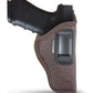 Brown Eco-Leather IWB Holster – Suede-Lined, Metal Clip, Pistols & Revolvers, Right & Left Hand
