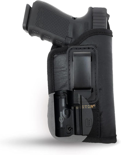 Tuckable IWB Holster for Concealed Carry – Eco Leather Holster with Metal Clip