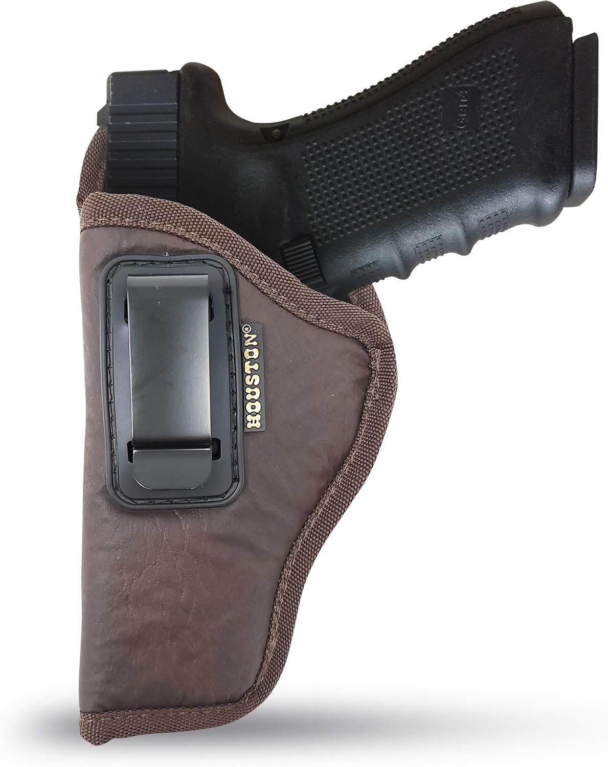 Brown Eco-Leather IWB Holster – Suede-Lined, Metal Clip, Pistols & Revolvers, Right & Left Hand