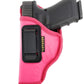 Pink Eco-Leather IWB Holster – Suede-Lined, Metal Clip, Pistols & Revolvers, Right & Left Hand
