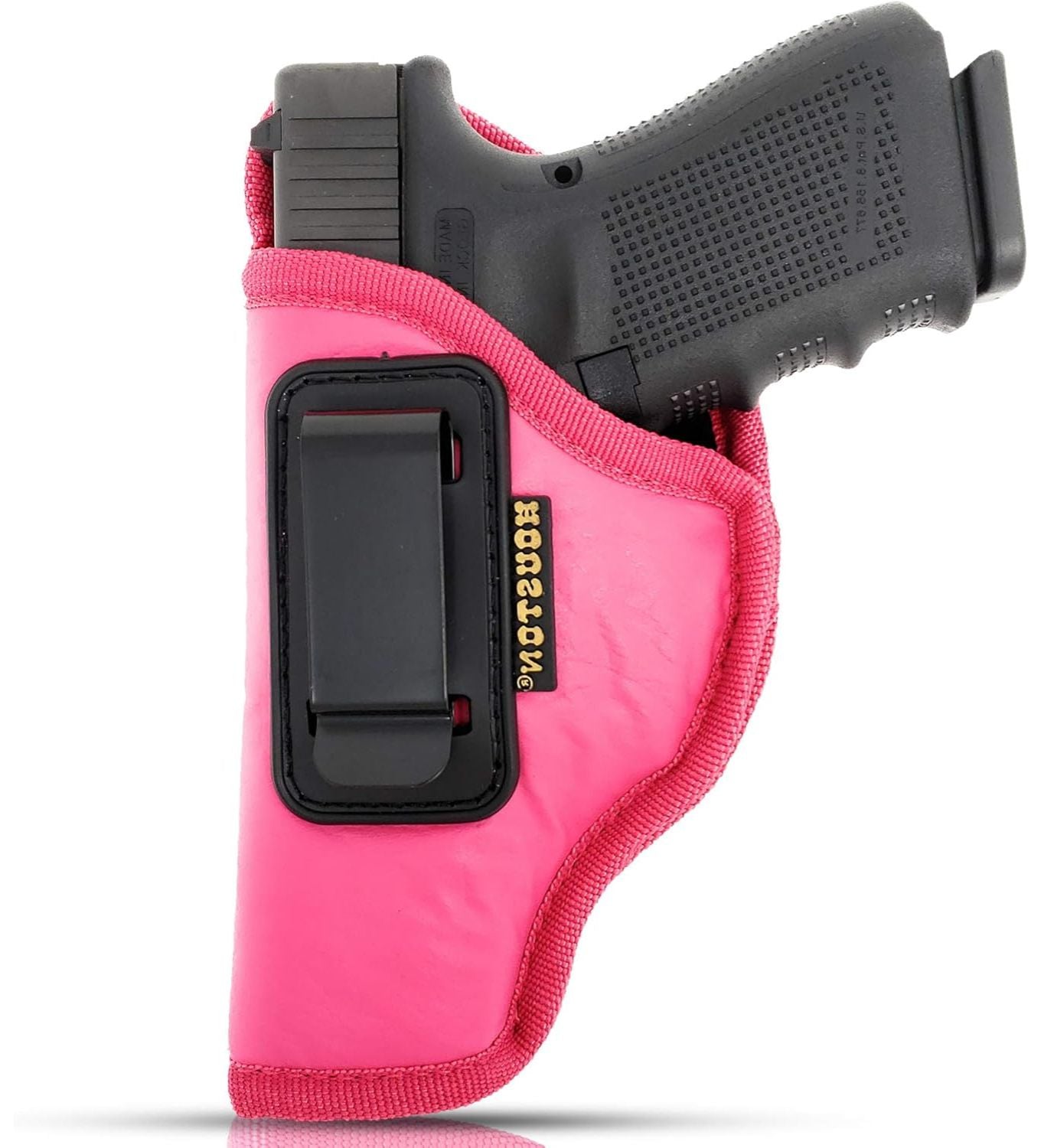 Pink Eco-Leather IWB Holster – Suede-Lined, Metal Clip, Pistols & Revolvers, Right & Left Hand