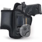 Eco-Leather IWB Holster with Mag Holder & Laser – Suede-Lined, Metal Clip, Right & Left Hand