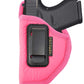 Pink Eco-Leather IWB Holster – Suede-Lined, Metal Clip, Pistols & Revolvers, Right & Left Hand