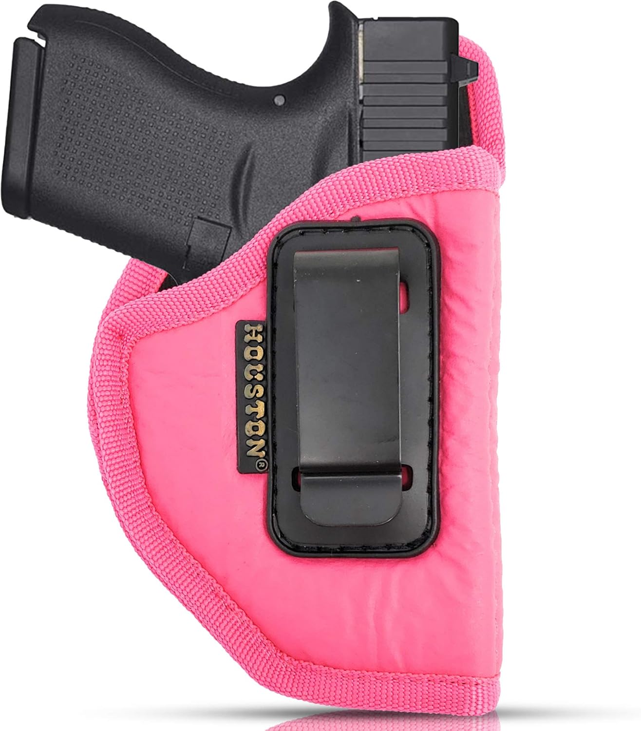 Pink Eco-Leather IWB Holster – Suede-Lined, Metal Clip, Pistols & Revolvers, Right & Left Hand