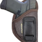 Brown Eco-Leather IWB Holster – Suede-Lined, Metal Clip, Pistols & Revolvers, Right & Left Hand