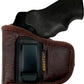 Brown Eco-Leather IWB Holster – Suede-Lined, Metal Clip, Pistols & Revolvers, Right & Left Hand