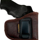 Brown Eco-Leather IWB Holster – Suede-Lined, Metal Clip, Pistols & Revolvers, Right & Left Hand