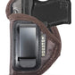 Brown Eco-Leather IWB Holster – Suede-Lined, Metal Clip, Pistols & Revolvers, Right & Left Hand