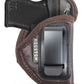 Brown Eco-Leather IWB Holster – Suede-Lined, Metal Clip, Pistols & Revolvers, Right & Left Hand