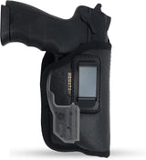 Eco-Leather IWB Holster with Laser – Suede-Lined, Metal Clip, Right & Left Hand