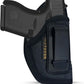 IWB Concealed Carry Holster – Eco Leather BLACK Gun Holster with Metal Clip for Glock, S&W & More