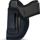 IWB Concealed Carry Holster – Eco Leather BLACK Gun Holster with Metal Clip for Glock, S&W & More