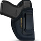 IWB Concealed Carry Holster – Eco Leather BLACK Gun Holster with Metal Clip for Glock, S&W & More
