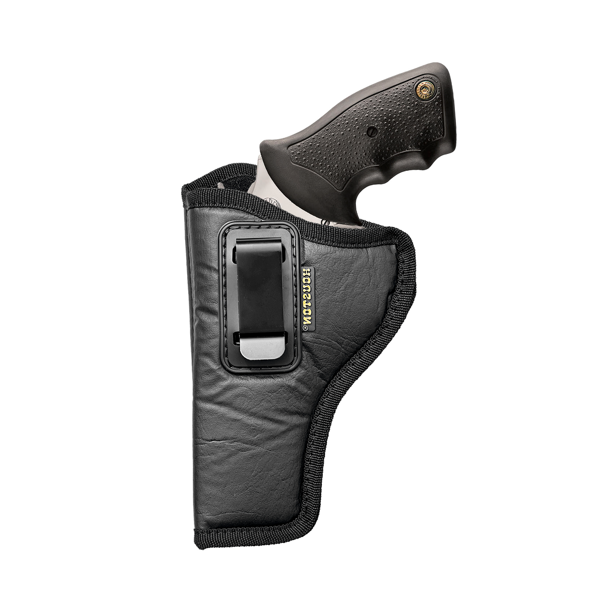 IWB Concealed Carry Holster – Eco Leather BLACK Gun Holster with Metal Clip for Glock, S&W & More