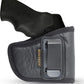 IWB Concealed Carry Holster – Eco Leather BLACK Gun Holster with Metal Clip for Glock, S&W & More