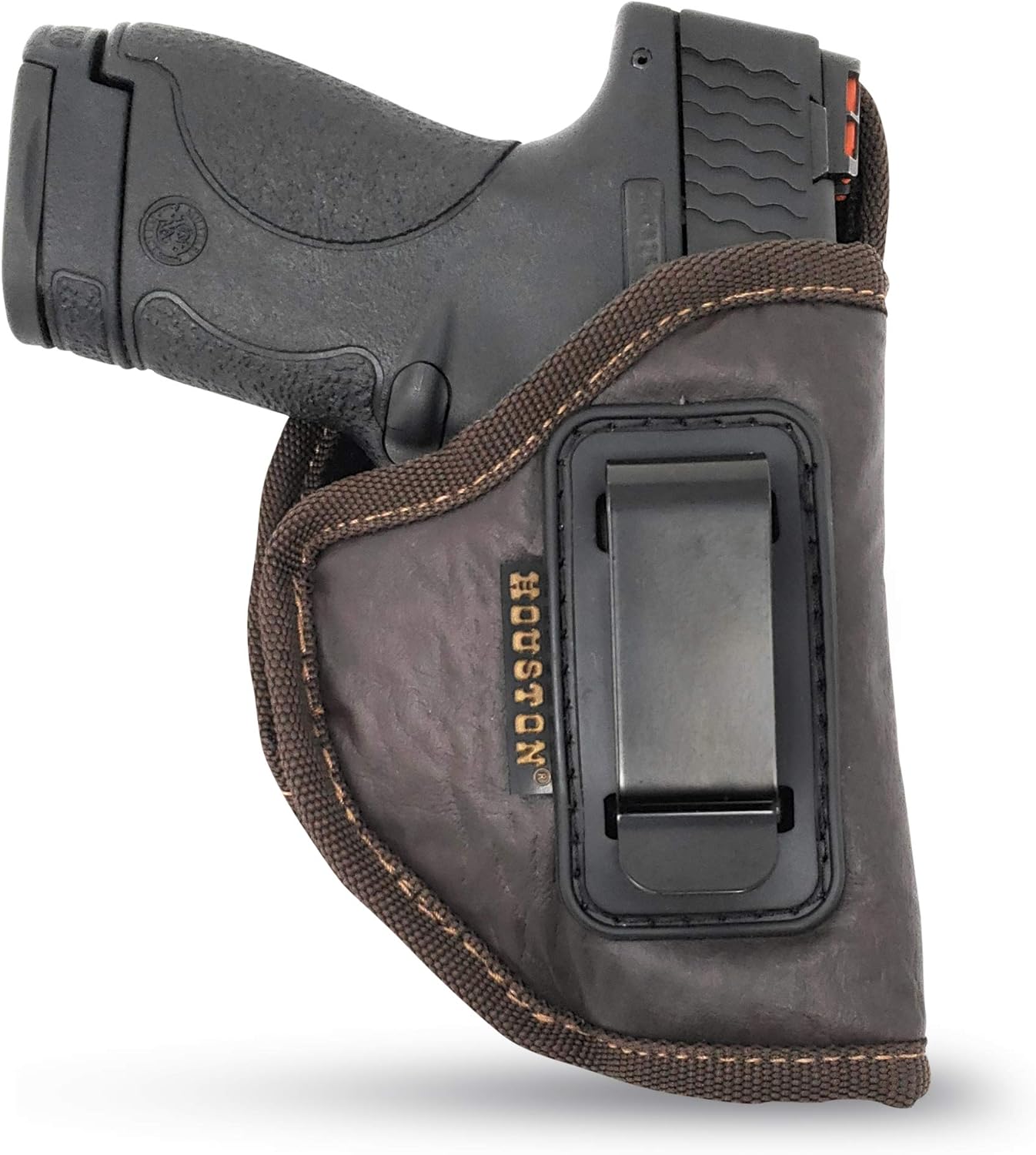 Brown Eco-Leather IWB Holster – Suede-Lined, Metal Clip, Pistols & Revolvers, Right & Left Hand