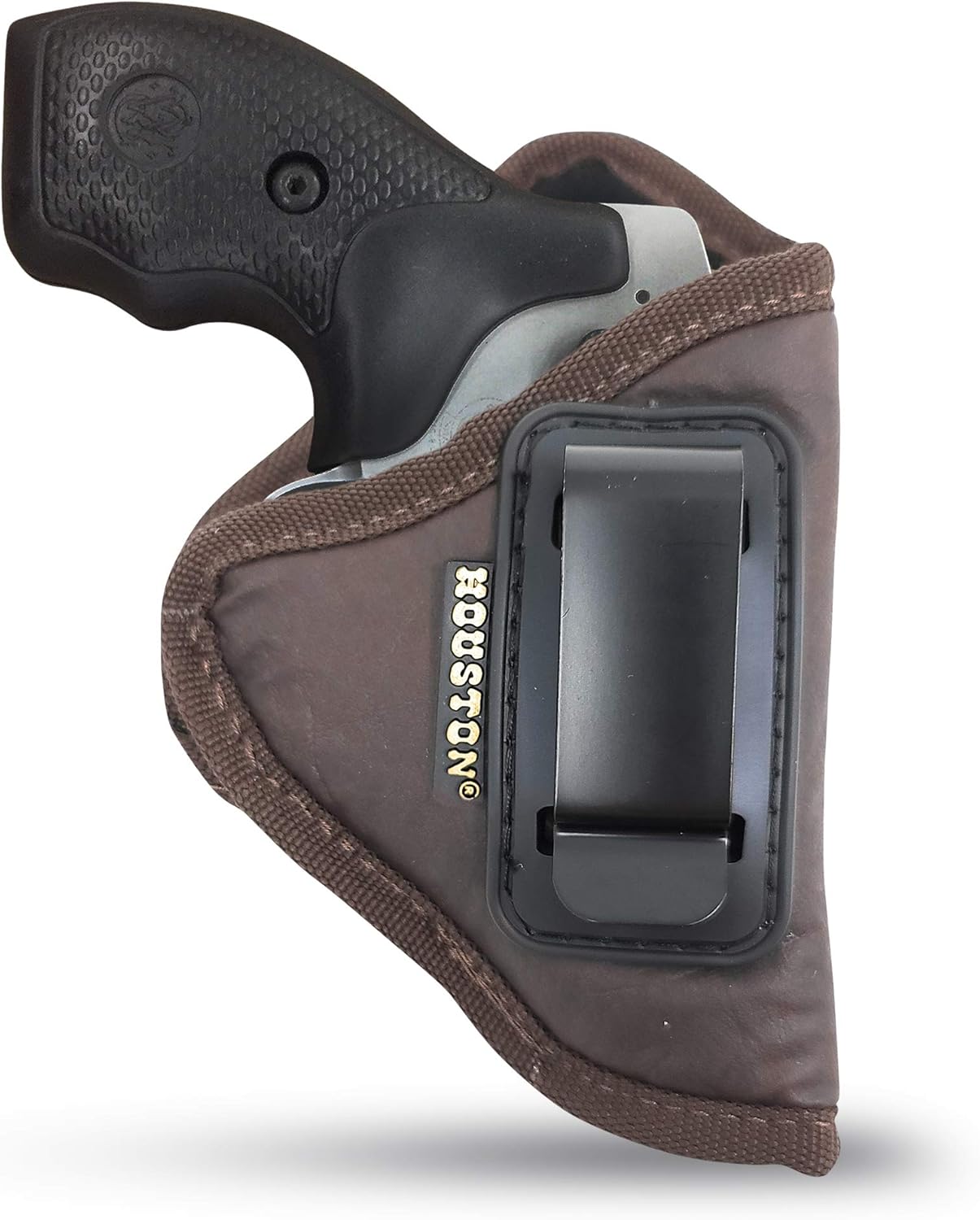 Brown Eco-Leather IWB Holster – Suede-Lined, Metal Clip, Pistols & Revolvers, Right & Left Hand