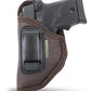 Brown Eco-Leather IWB Holster – Suede-Lined, Metal Clip, Pistols & Revolvers, Right & Left Hand