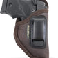 Brown Eco-Leather IWB Holster – Suede-Lined, Metal Clip, Pistols & Revolvers, Right & Left Hand