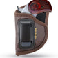 Brown Eco-Leather IWB Holster – Suede-Lined, Metal Clip, Pistols & Revolvers, Right & Left Hand