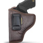 Brown Eco-Leather IWB Holster – Suede-Lined, Metal Clip, Pistols & Revolvers, Right & Left Hand