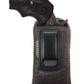 Brown Eco-Leather IWB Holster – Suede-Lined, Metal Clip, Pistols & Revolvers, Right & Left Hand
