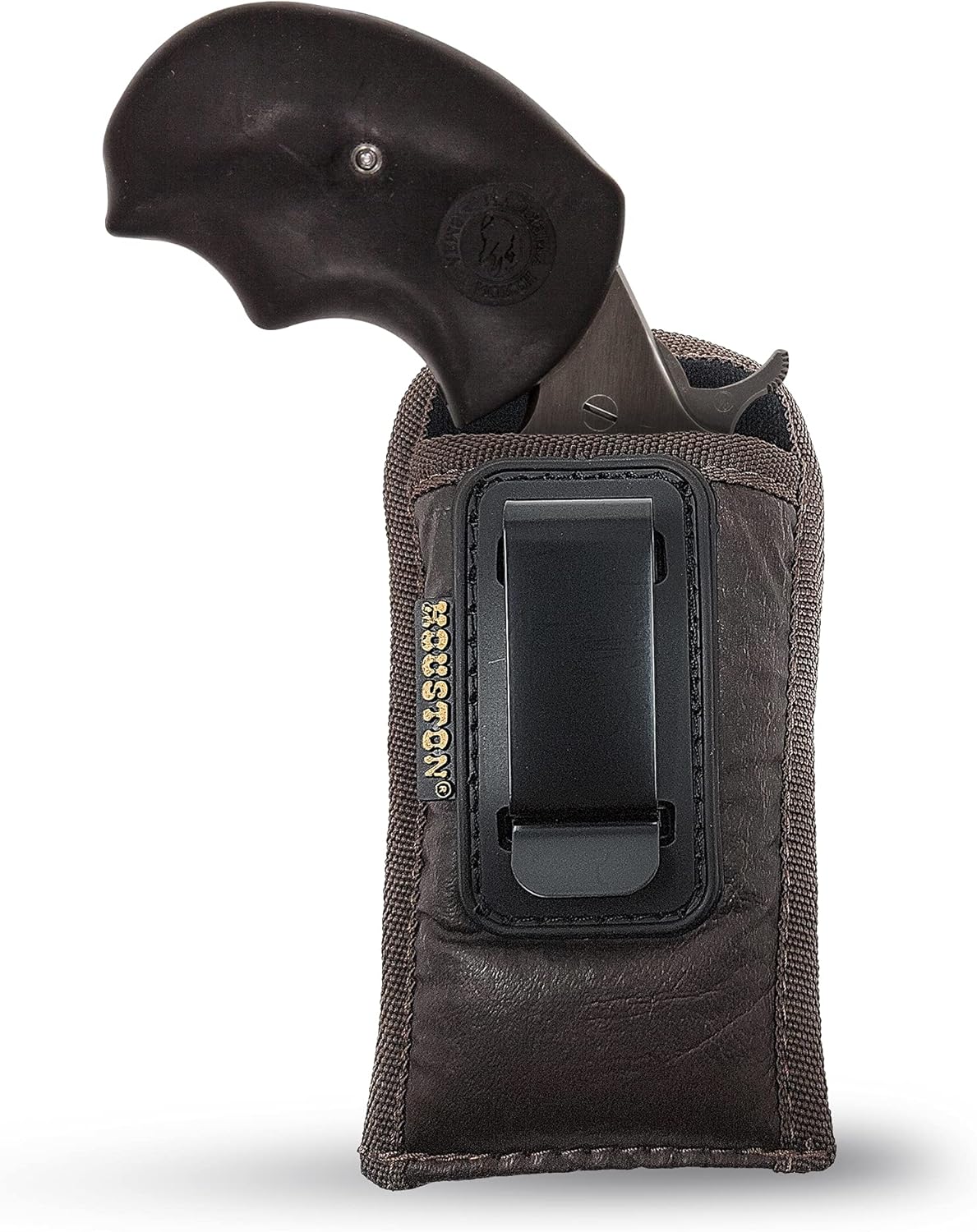 Brown Eco-Leather IWB Holster – Suede-Lined, Metal Clip, Pistols & Revolvers, Right & Left Hand
