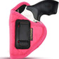 Pink Eco-Leather IWB Holster – Suede-Lined, Metal Clip, Pistols & Revolvers, Right & Left Hand