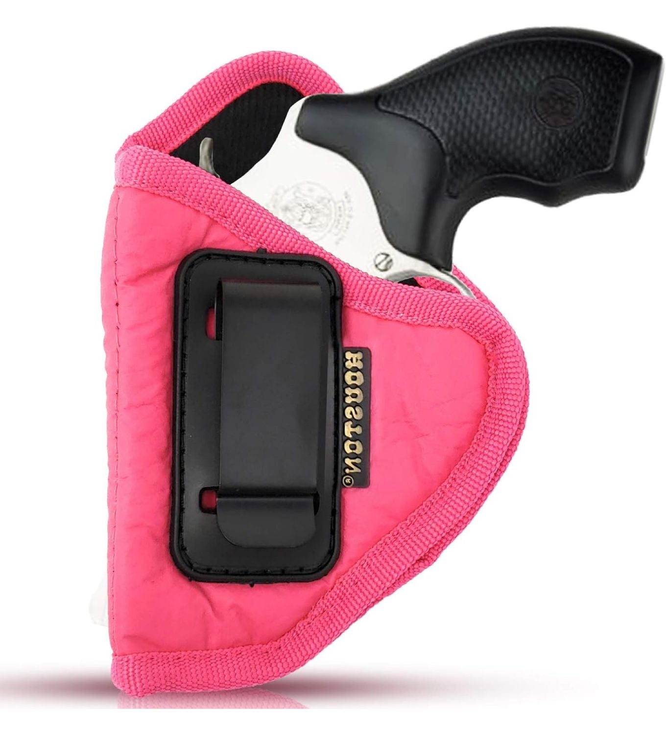 Pink Eco-Leather IWB Holster – Suede-Lined, Metal Clip, Pistols & Revolvers, Right & Left Hand