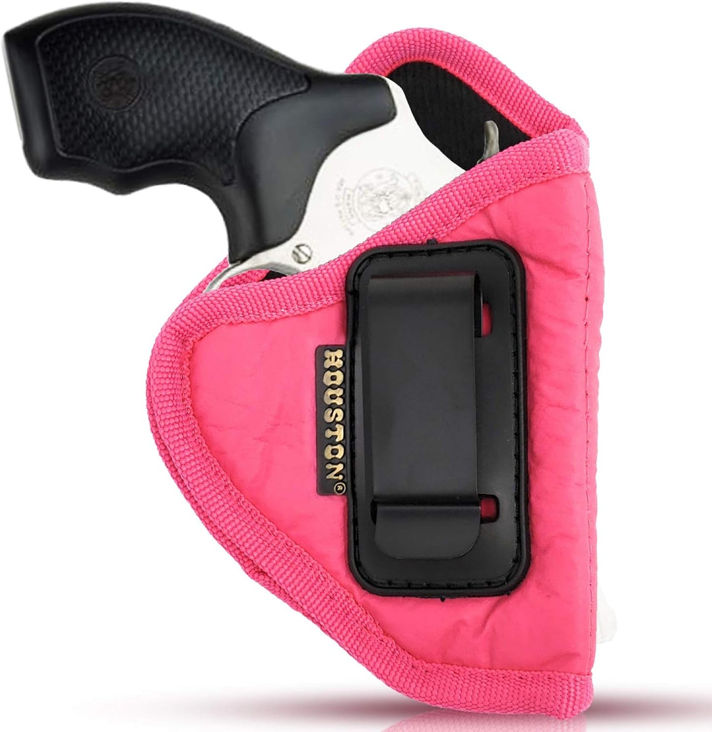 Pink Eco-Leather IWB Holster – Suede-Lined, Metal Clip, Pistols & Revolvers, Right & Left Hand