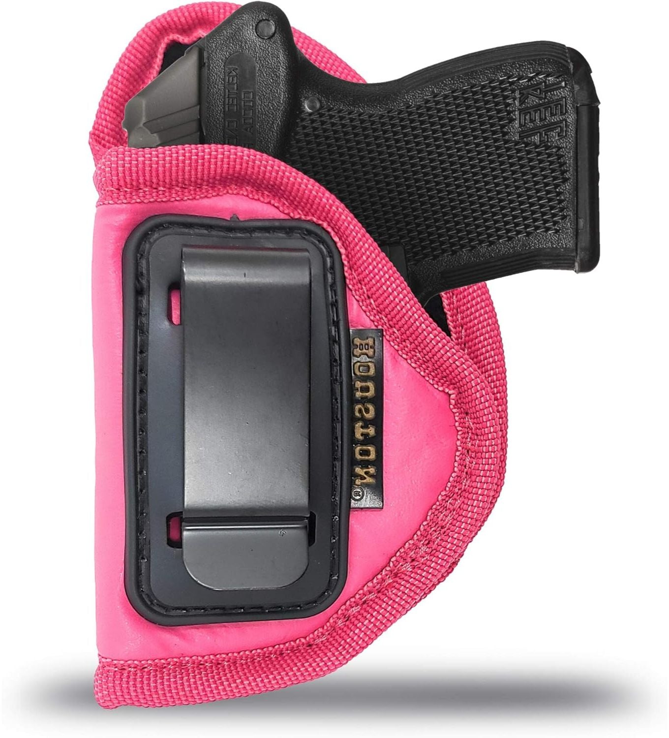 Pink Eco-Leather IWB Holster – Suede-Lined, Metal Clip, Pistols & Revolvers, Right & Left Hand